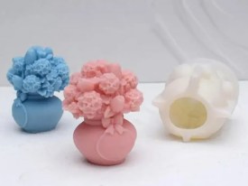 Molde silicona ramo con florero 